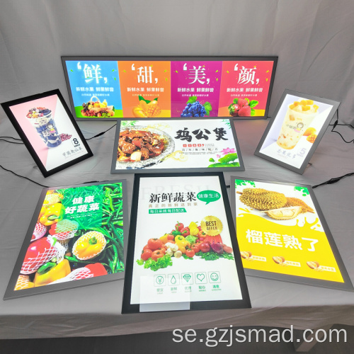 Slim Magnetic Panel Aluminium LED Advertising Menu Display